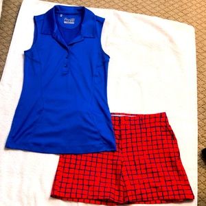 Golf shorts and top